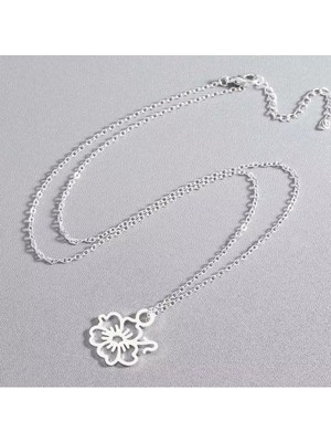 Amber Çiçeği 925 Ayar Gümüş Kolye