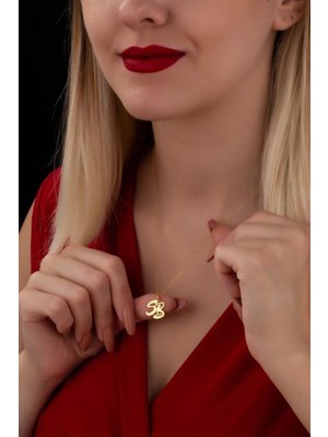 925 Ayar Gümüş Çift Harf Kolye