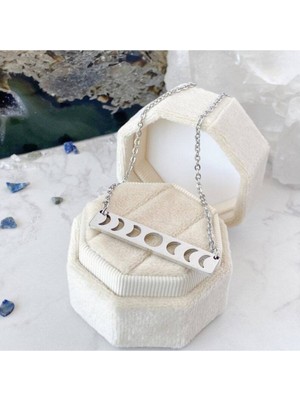 925 Ayar Gümüş Ayın Evreleri Kolye