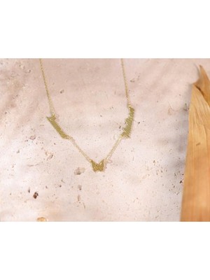 925 Ayar Gümüş Çift Isim Kelebek Kolye