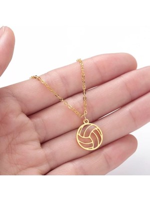 Has Altın Kaplama Voleybol Topu 925K Kolye