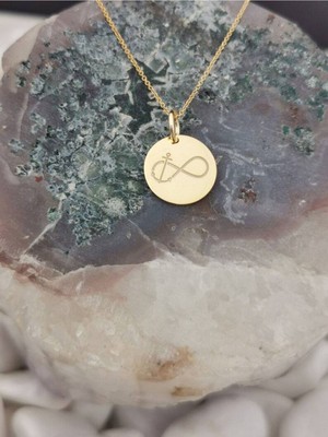 Has Altın Kaplama Sonsuzluk Çapa 925K Kolye