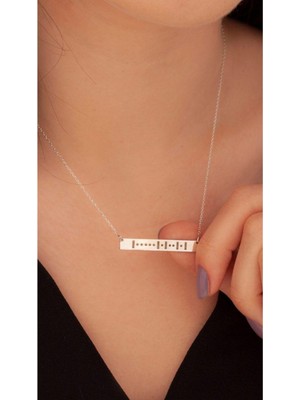 925 Ayar Gümüş Mors Alfabesi Kolye