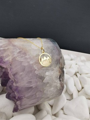 Has Altın Kaplama Tasarım Dağ 925K Kolye