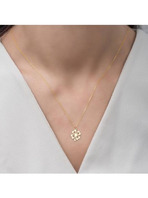 925 Ayar Gümüş Dört Yapraklı Yonca Kolye