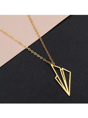 Has Altın Kaplama Kağıttan Uçak 925K Kolye