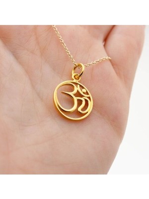 Has Altın Kaplama Om 925K Kolye
