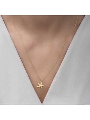 Has Altın Kaplama Deniz Yıldızı 925K Kolye