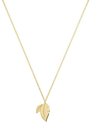 Has Altın Kaplama Yaprak 925K Kolye