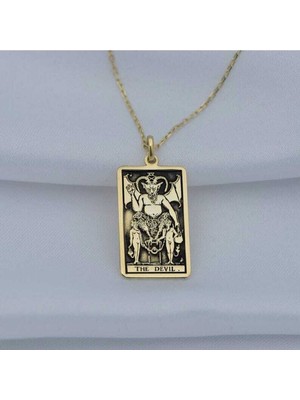 Has Altın Kaplama Tarot (The Devil) Şeytan 925K Kolye
