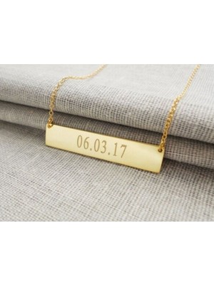 925 Ayar Gümüş Plaka Tarih Kolye