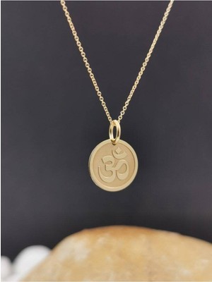 Has Altın Kaplama Tasarım Om 925K Kolye