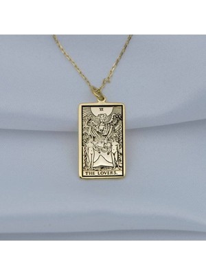 Has Altın Kaplama Tarot (The Lovers) Aşıklar 925K Kolye