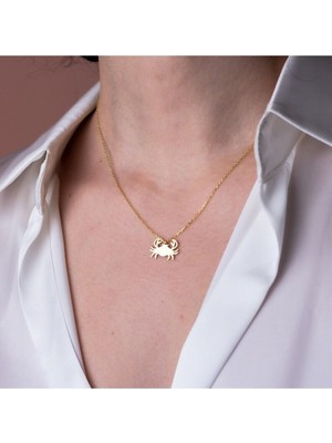 925 Ayar Gümüş Yengeç Burcu Kolye