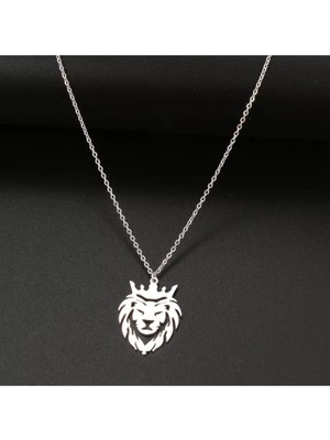 925 Ayar Gümüş Aslan Kral Kolye