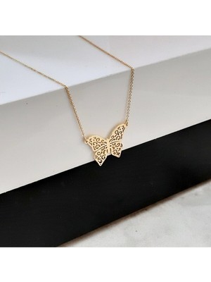 925 Ayar Gümüş Kelebek Kolye