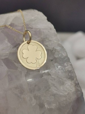 Has Altın Kaplama Işlemeli Yonca 925K Kolye