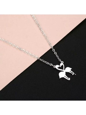 925K Kolye Kalp Flamingo