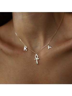 925 Ayar Gümüş Ankh Harf Kolye