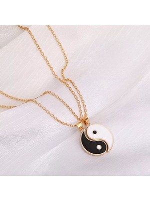 925 Ayar Gümüş Çift Ying Yang Kolye