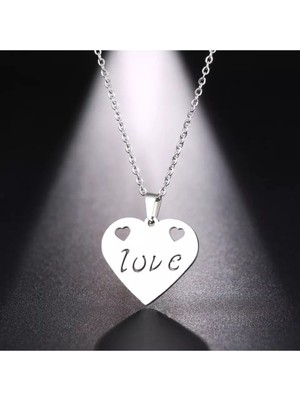 925 Ayar Gümüş Love Kalp Kolye