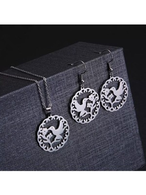 925 Ayar Gümüş Barış Güvercini Set Kolye