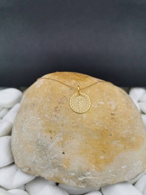 Has Altın Kaplama Işlemeli Tıbbi Sembol 925K Kolye