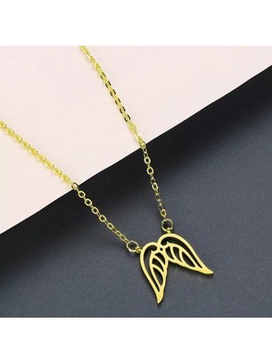 Has Altın Kaplama Melek Kanadı 925K Kolye