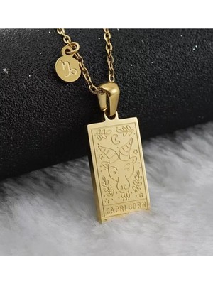 Has Altın Kaplama Oğlak Burcu Tarot 925K Kolye