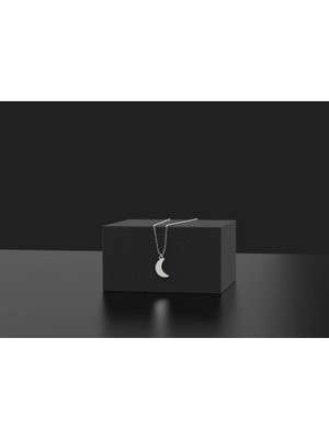 925 Ayar Gümüş Minimal Ay Kolye