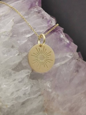 Has Altın Kaplama Güneş 925K Kolye