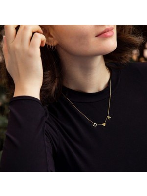 925 Ayar Gümüş Harf Kalp Kolye