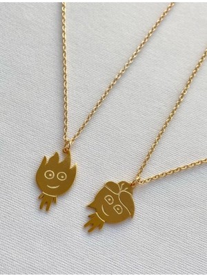 925 Ayar Gümüş Ateş ve Su Kolye