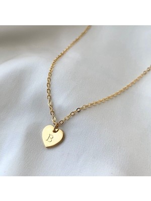 925 Ayar Gümüş Kalp Harf Kolye