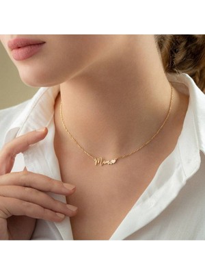 Has Altın Kaplama Kalp Detaylı Mama 925K Kolye