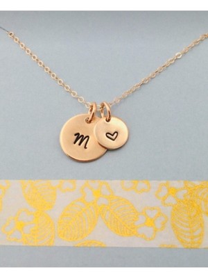 925 Ayar Gümüş Kalp Harf Kolye