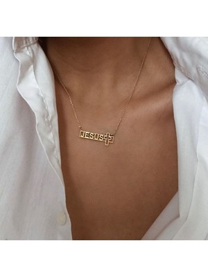 925 Ayar Gümüş Isim Haç Kolye