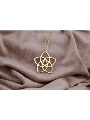 Has Altın Kaplama Venüs Çiçeği 925K Kolye