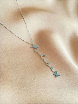 925 Ayar Gümüş Kelebek Detay Kolye