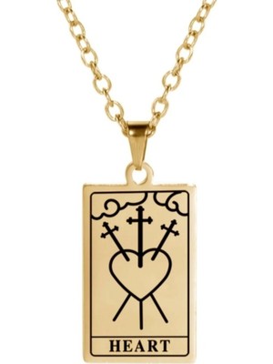 Has Altın Kaplama Tarot Heart 925K Kolye