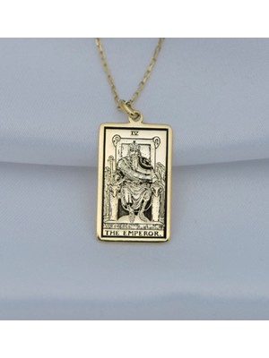 The Emperor Tarot Kartı Kolye 925K Gümüş