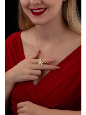 Has Altın Kaplama 4 Yapraklı Yonca 925K Kolye