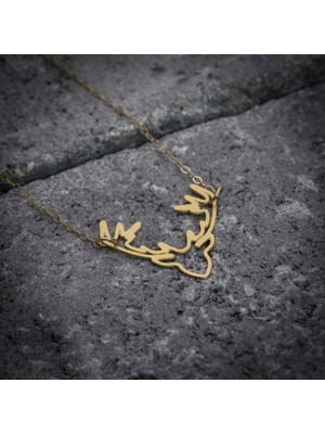 Has Altın Kaplama Geyik 925K Kolye