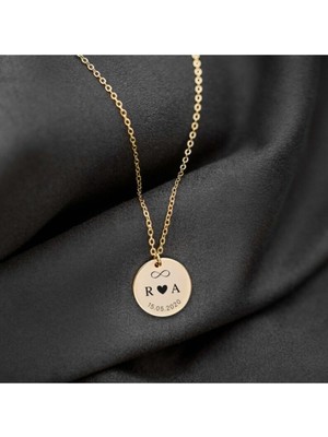 925 Ayar Gümüş Çift Sonsuzluk Harf Tarih Kolye