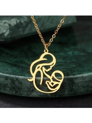 925 Ayar Gümüş Anne Bebek Kolye