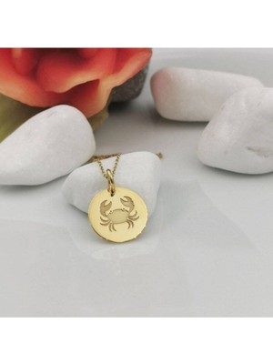925 Ayar Gümüş Yengeç Burcu Kolye