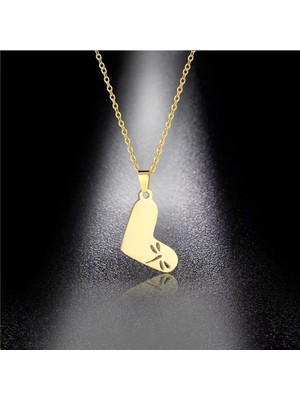 Has Altın Kaplama Kalp Yusufçuk 925K Kolye