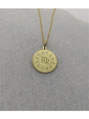 925 Ayar Gümüş Burç Haritası Başak Burcu Kolye