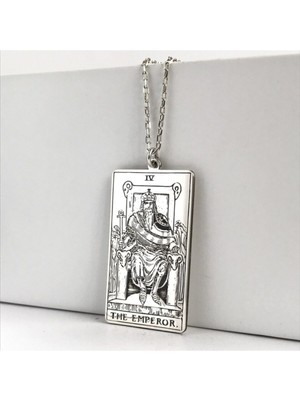 925 Ayar Gümüş Tarot (The Emperor) Imparator Kolye