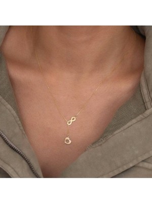 925 Ayar Gümüş Iç Içe Sonsuzluk Kalp Kolye